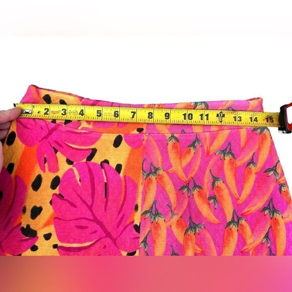 FARM RIO ANTHROPOLOGIE Pepper Fruit Snack Hipster Banana Art Polka Mini Skirt XS - Picture 9 of 15
